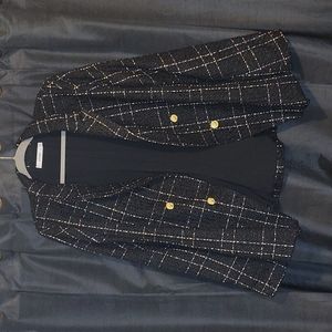 Button Detail Tweed Blazer